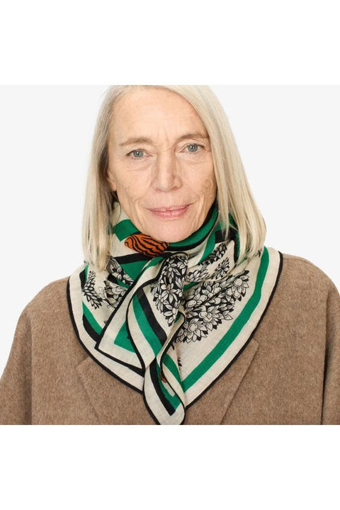 Labyrinthe Square Scarf in Green