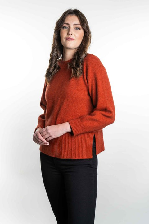 Split Hem Sweater in Sienna