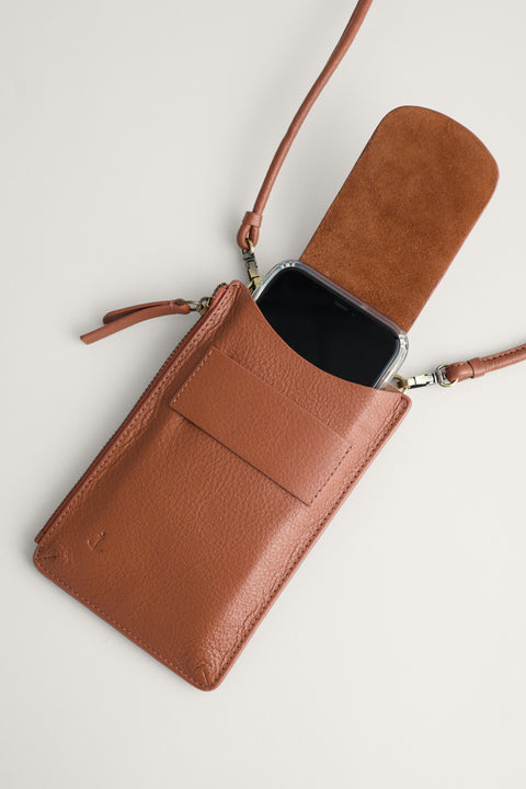 Kelsey Phone Pouch in Tan