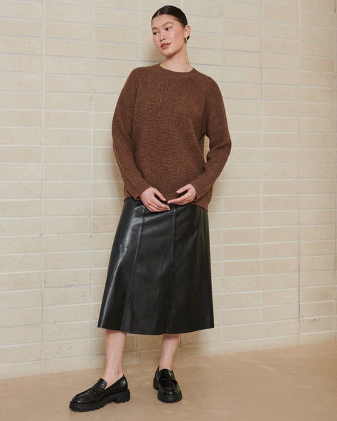 Nomadic Textured Knit Crew in Rust