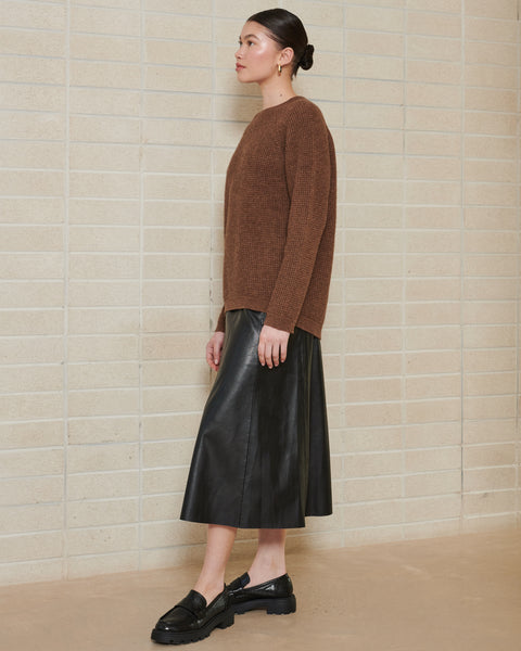 Nomadic Textured Knit Crew in Rust