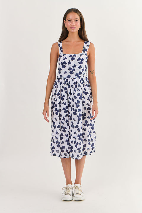 Wide Strap Summer Dress in Bluebell