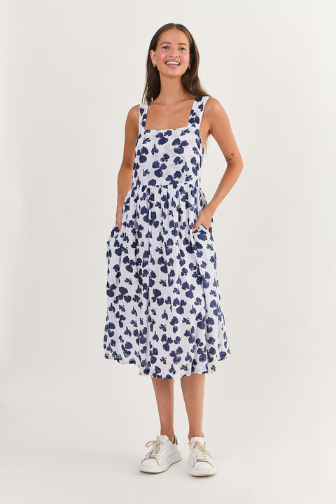 Wide Strap Summer Dress in Bluebell