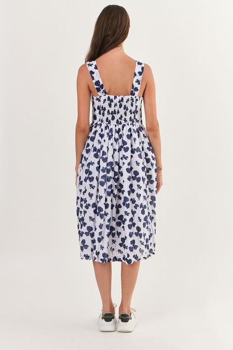 Wide Strap Summer Dress in Bluebell