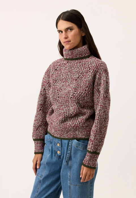 Cara Roll Neck Knit in Blushwood